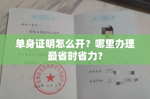 长春单身证明怎么开?哪里办理最省时省力?